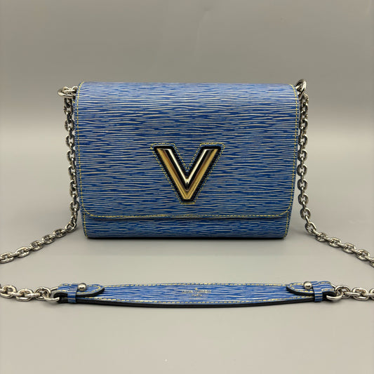 Louis Vuitton 97 %New Water Ripple Blue Twist Chain Bag