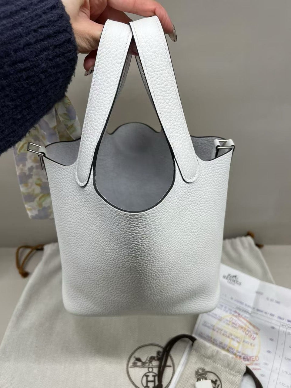 Hermes new white picotin 18 basket