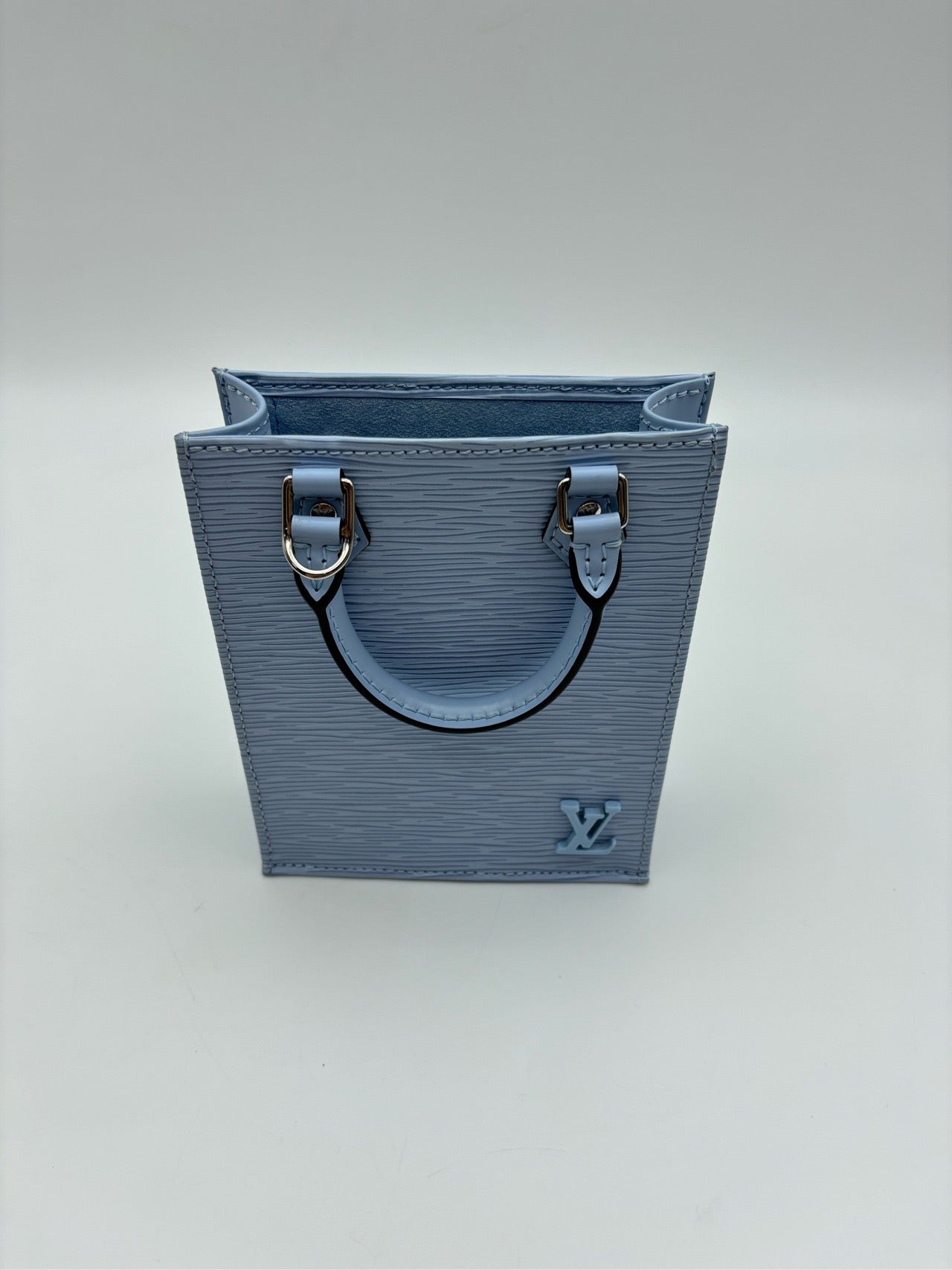 LV Louis Vuitton minitote music bag sky blue water ripple handbag