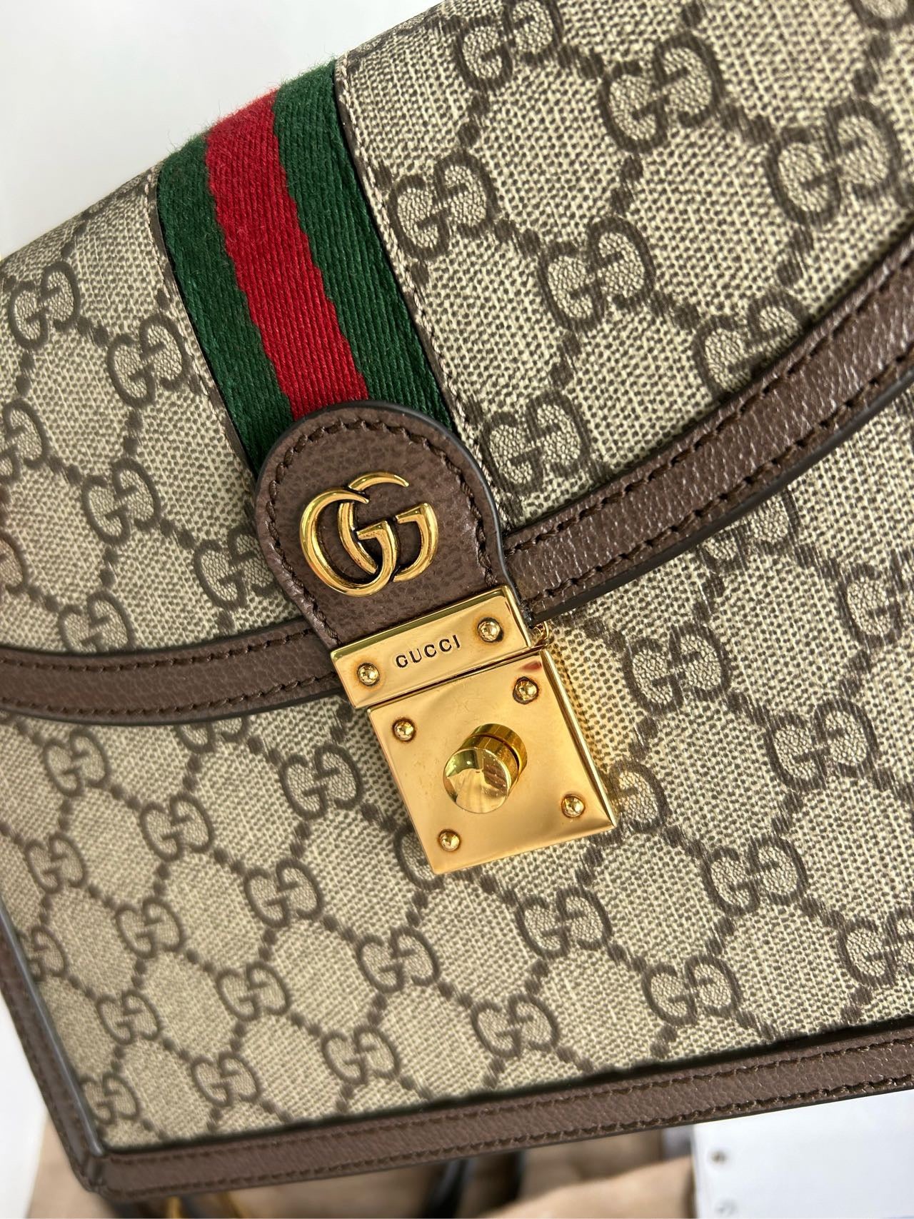 [Idle New Complete Set] 2024 Gucci Gucci Handbag Courier Bag Black Label New Ophidia Series Medium