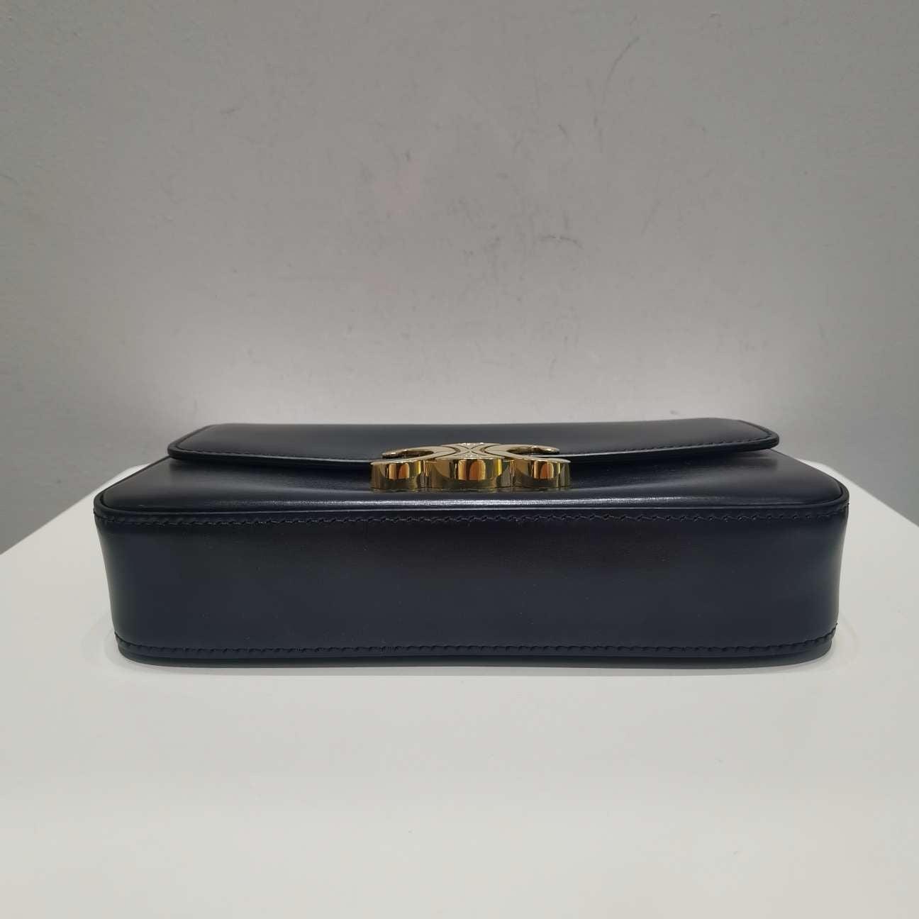 Celine Triomphe Black Gold Chain Shoulder Bag