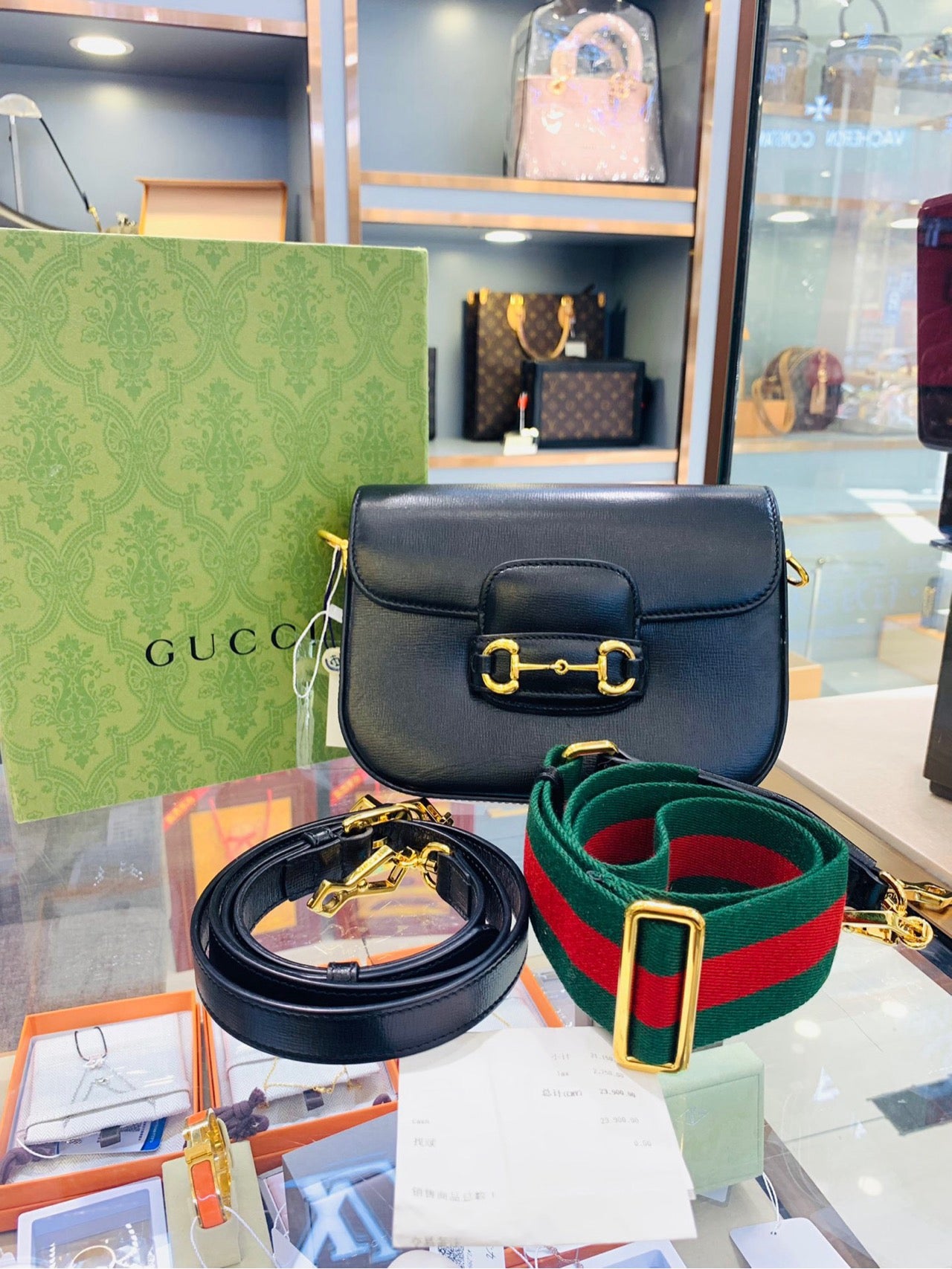 Gucci new 1955 mini saddle bag, condition 98% new, accessories dust bag