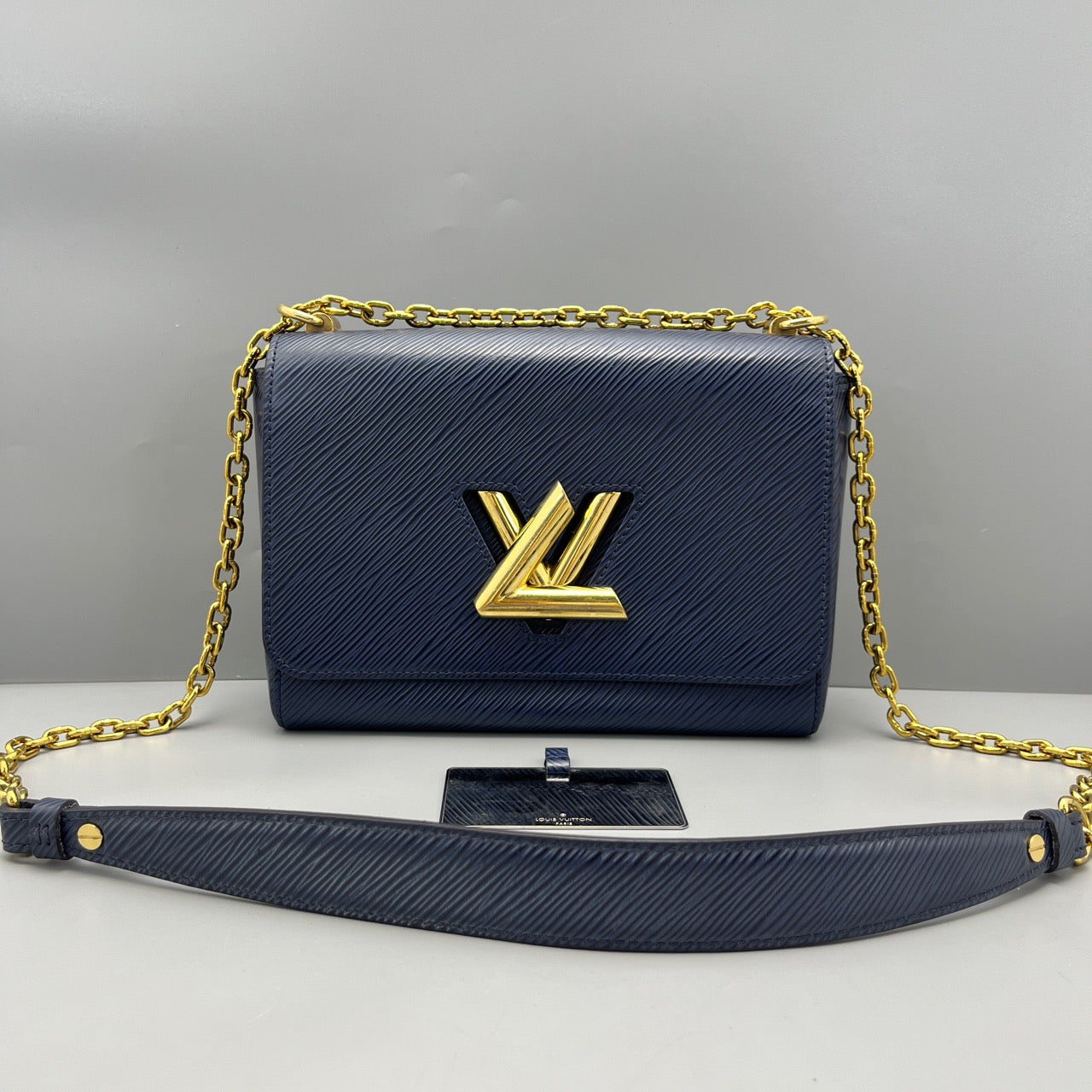 LV Louis Vuitton twist medium blue gold water ripple 2018 years