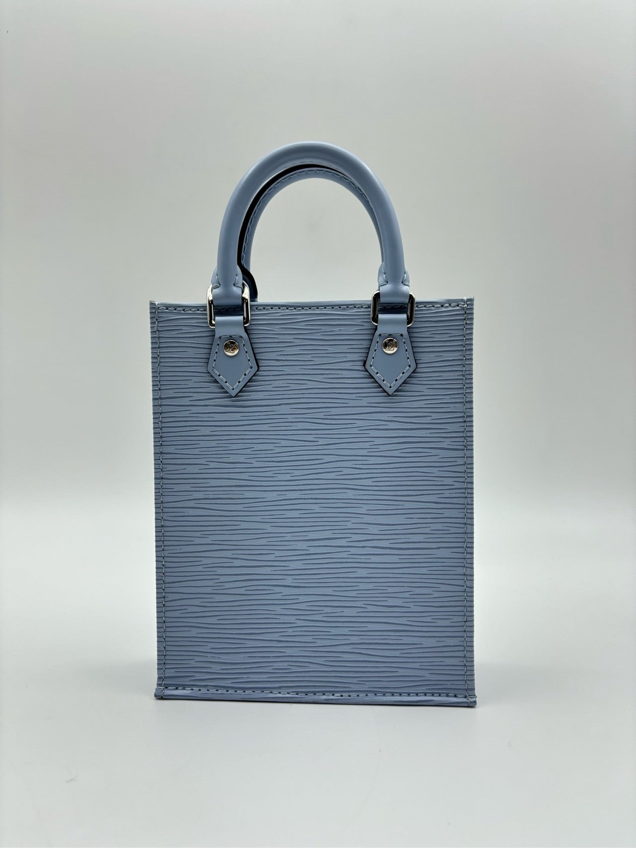 LV Louis Vuitton minitote music bag sky blue water ripple handbag