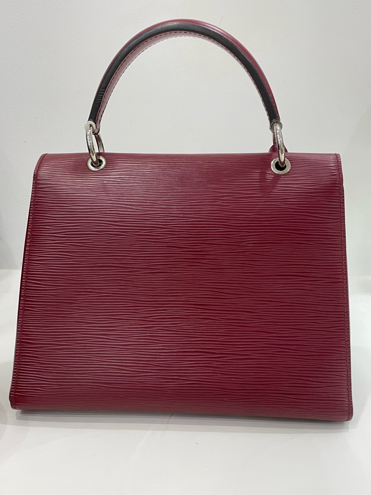 LV Grenelle small corrugated handbag wine red with shoulder strap