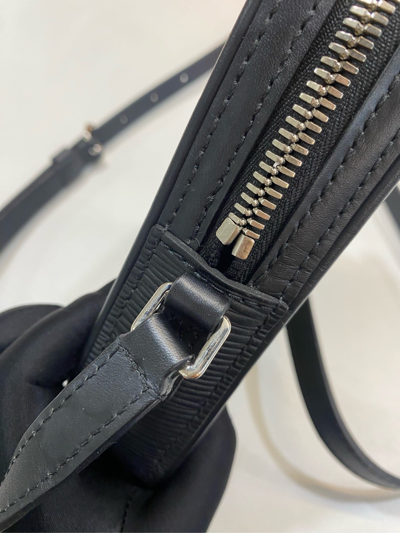 new LV Louis Vuitton black corrugated mini camera bag