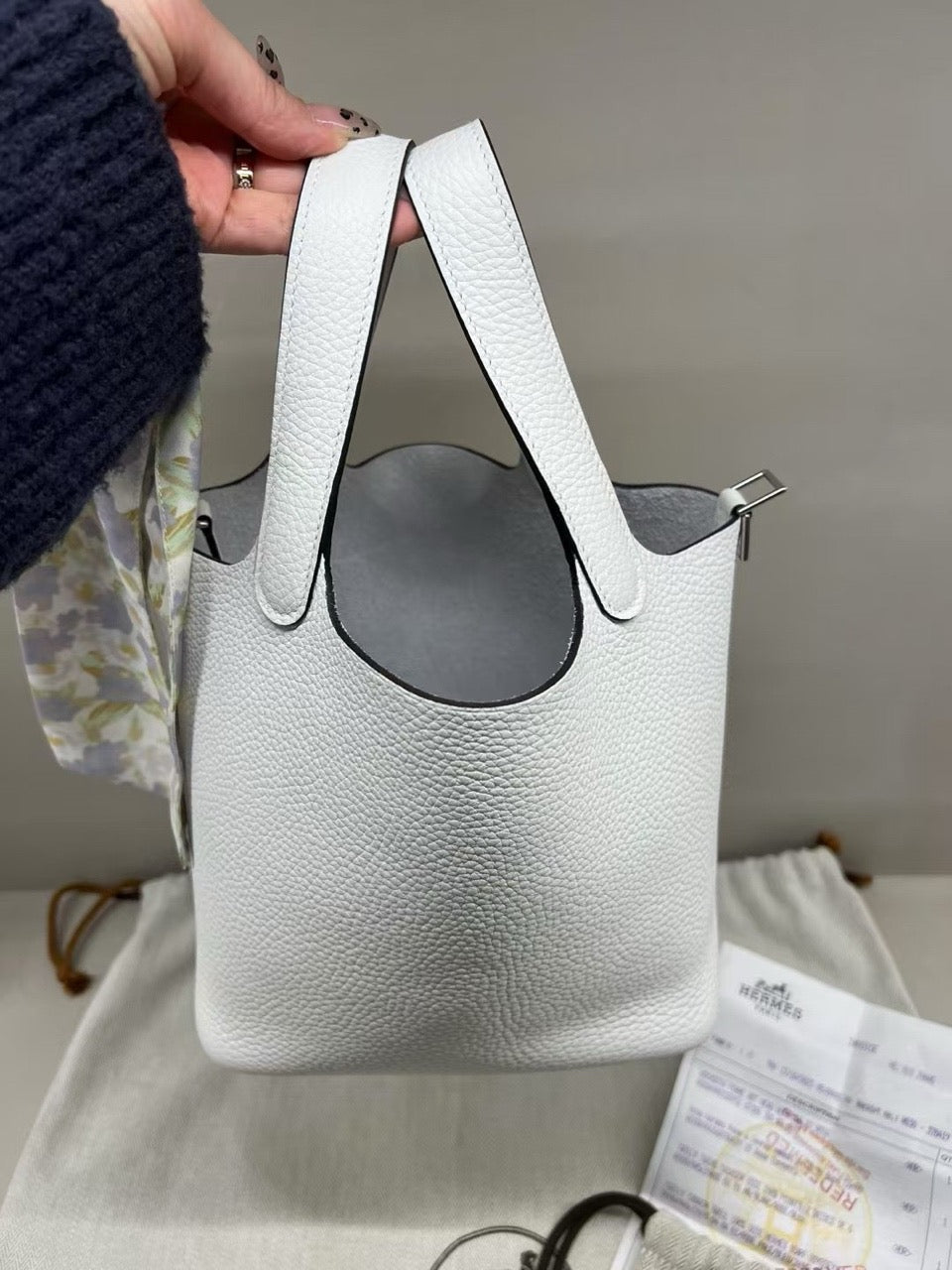 Hermes new white picotin 18 basket