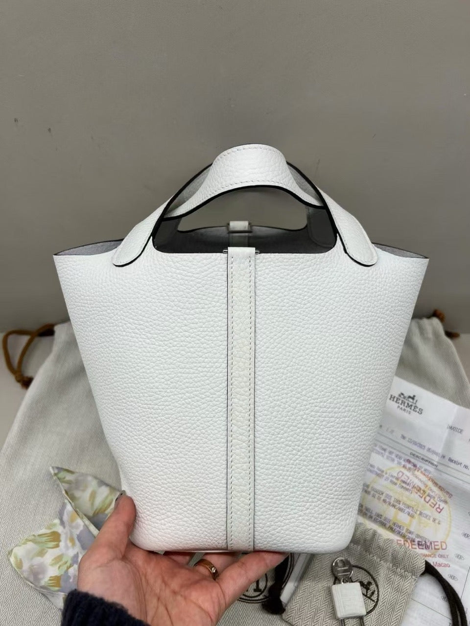 Hermes new white picotin 18 basket