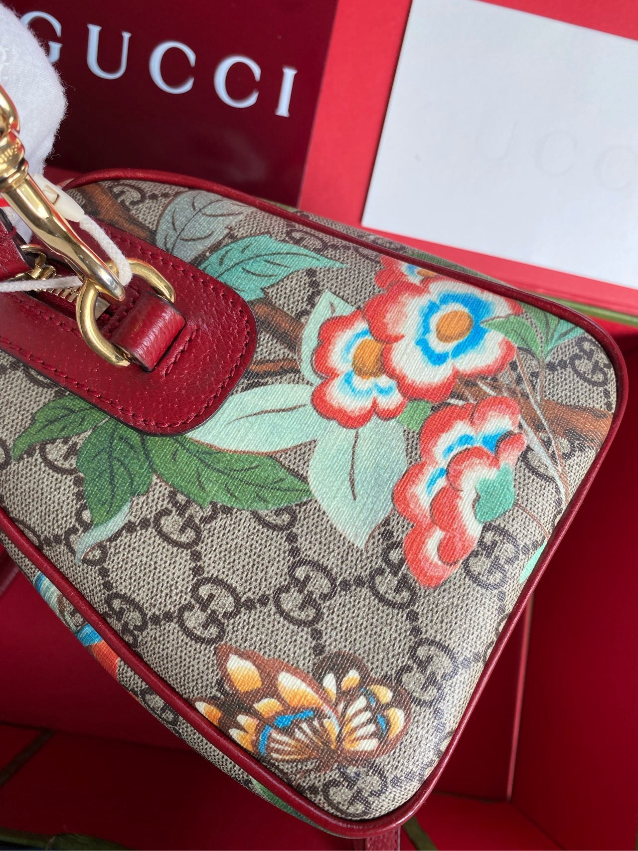 99 %new Gucci floral Boston cross-body bag.