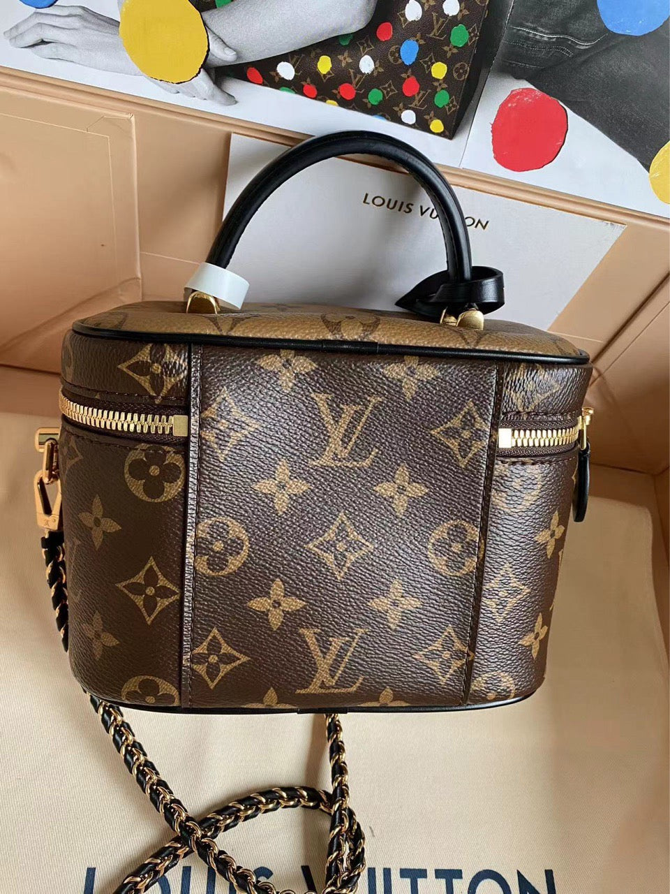 24-year-old unused new complete LV/Louis Vuitton Vanity versatile portable old-fashioned chain handbag single shoulder