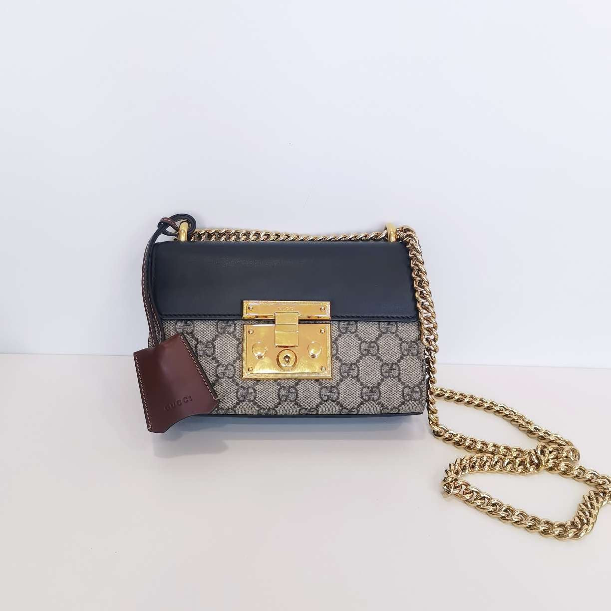 Gucci old flower small moon box second-hand item Gucci luggage - cross-body bag / cross-body bag Modern bottom length 20