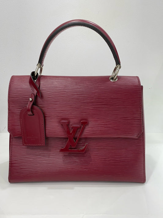 LV Grenelle small corrugated handbag wine red with shoulder strap