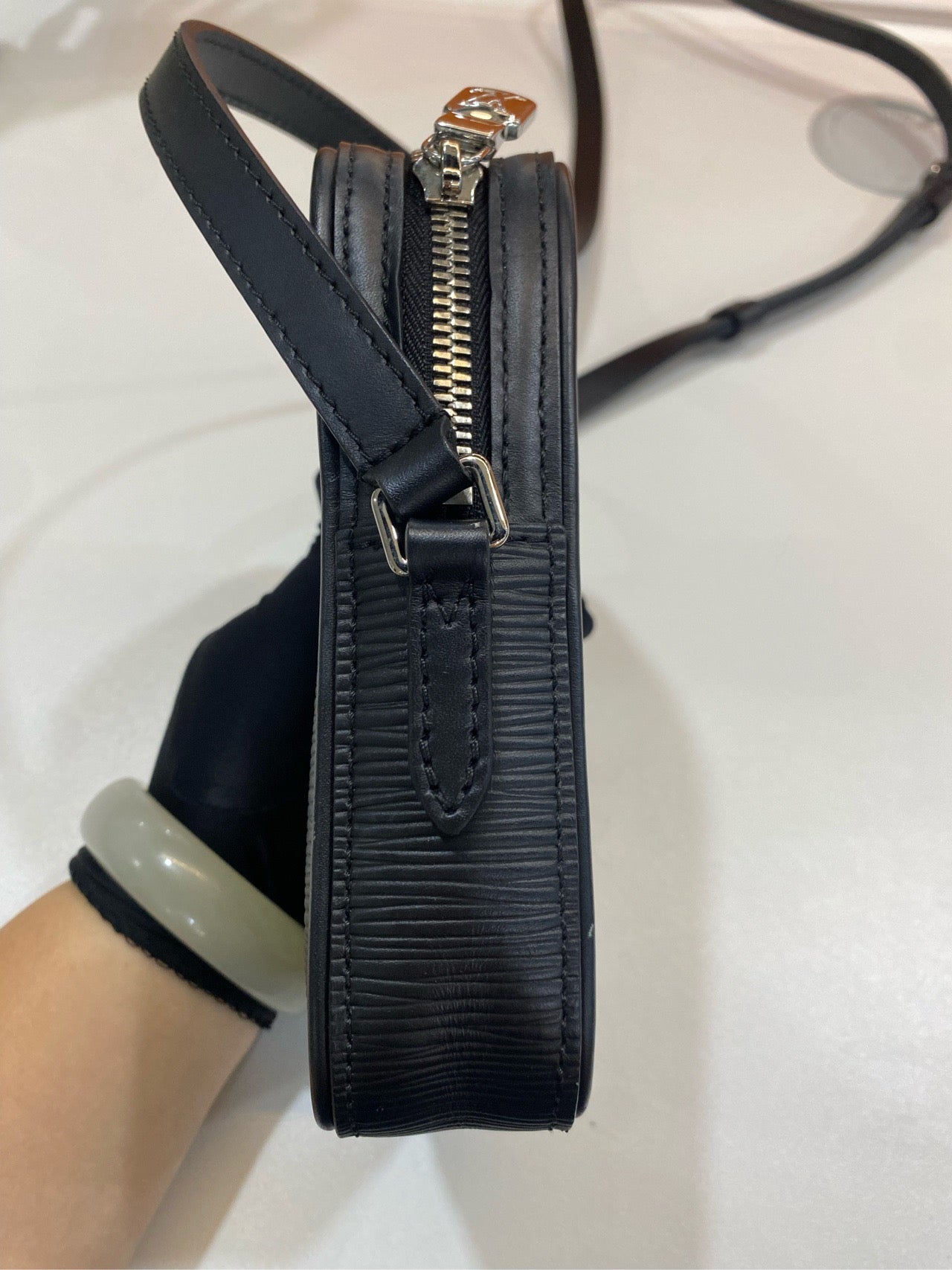 new LV Louis Vuitton black corrugated mini camera bag