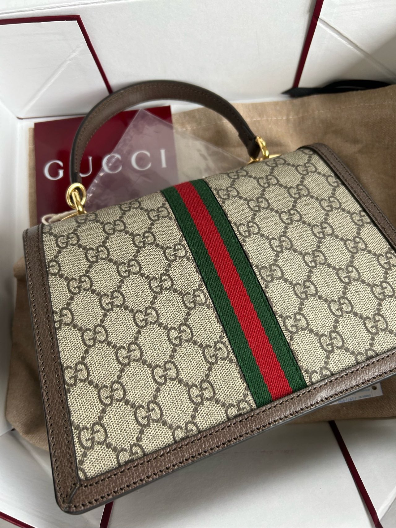 [Idle New Complete Set] 2024 Gucci Gucci Handbag Courier Bag Black Label New Ophidia Series Medium