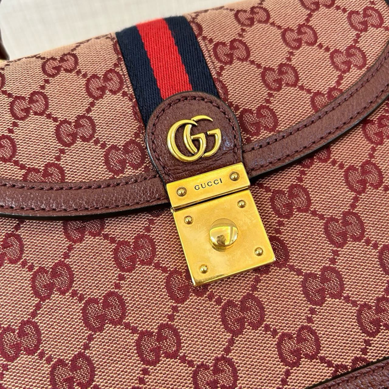 Gucci OPHIDIA wine red mailman bag, 2022 Jinan Guihe invoice